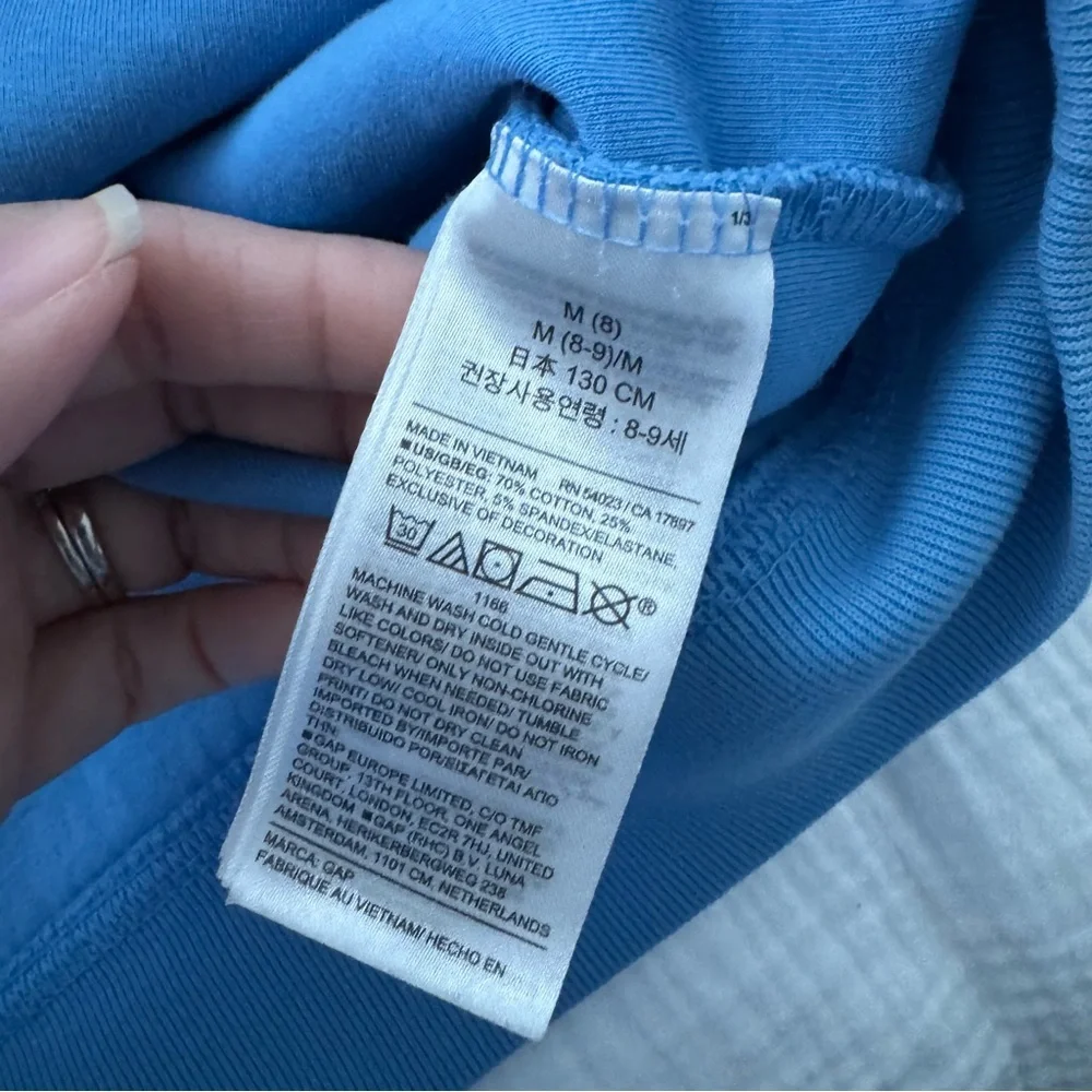 GAP Kids Sky Blue half zip Hoodie